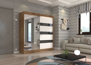 Riidekapp Adrk Furniture Toura 200 cm, pruun/valge цена и информация | Шкафы | kaup24.ee