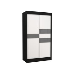 Riidekapp Adrk Furniture Batia 120 cm, must/hall hind ja info | Kapid | kaup24.ee