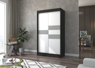 Riidekapp Adrk Furniture Batia 120 cm, must/hall цена и информация | Шкафы | kaup24.ee