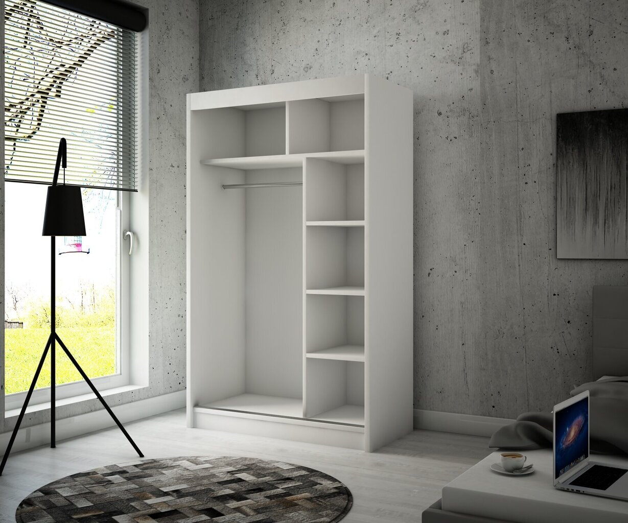 Riidekapp Adrk Furniture Batia 120 cm, tamm/tumepruun hind ja info | Kapid | kaup24.ee