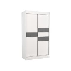 Riidekapp Adrk Furniture Batia 120 cm, valge/hall hind ja info | Kapid | kaup24.ee