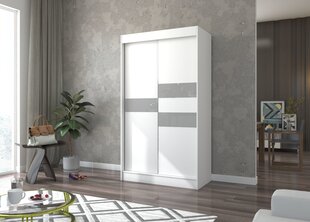 Riidekapp Adrk Furniture Batia 120 cm, valge/hall hind ja info | Kapid | kaup24.ee