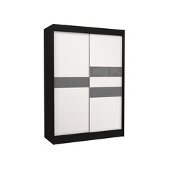 Riidekapp Adrk Furniture Batia 150 cm, must/hall hind ja info | Kapid | kaup24.ee