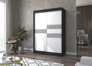 Riidekapp Adrk Furniture Batia 150 cm, must/hall цена и информация | Шкафы | kaup24.ee