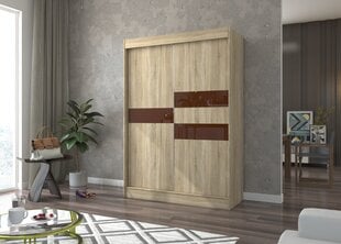 Riidekapp Adrk Furniture Batia 150 cm, tamm/tumepruun цена и информация | Шкафы | kaup24.ee
