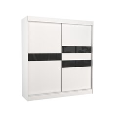 Шкаф Adrk Furniture Batia 200 см, белый/черный цена и информация | Шкафы | kaup24.ee