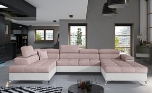 Мягкий уголок NORE Eduardo, светло-розовый/белый цена и информация | Угловые диваны | kaup24.ee