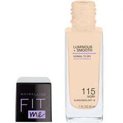 Maybelline Жидкая тональная основа FIT ME 115 Ivory, 30мл цена и информация | Пудры, базы под макияж | kaup24.ee