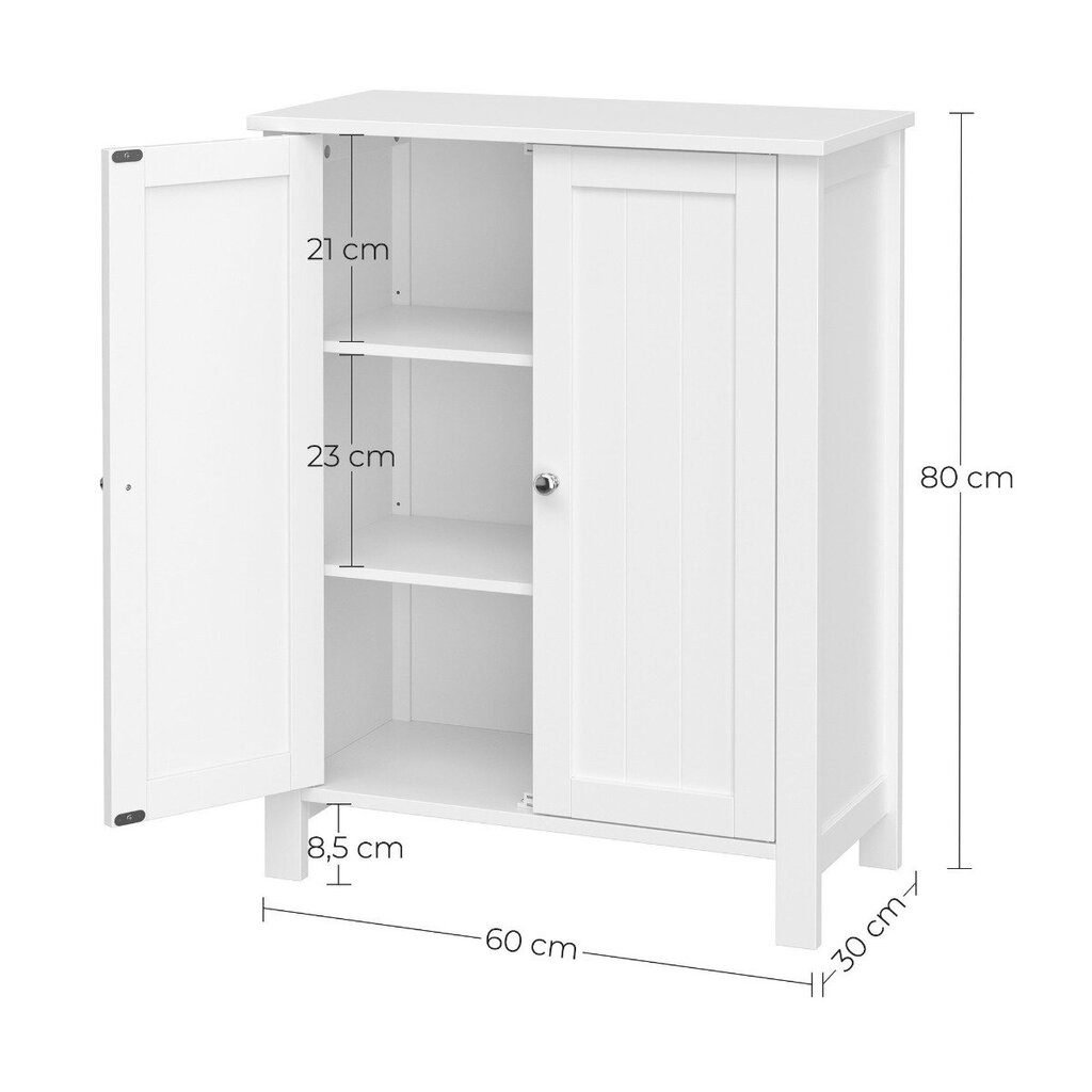 Vannitoa põrandakapp 60x30x80cm valge hind ja info | Vannitoa sisustuselemendid ja aksessuaarid | kaup24.ee