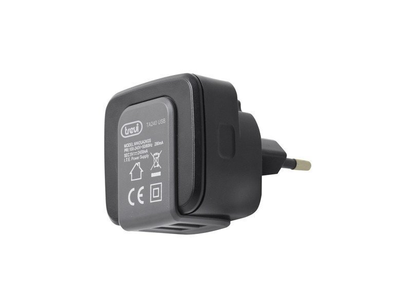 2 pesaga USB seinalaadija 2400MA TREVI TA 240 hind ja info | Mobiiltelefonide laadijad | kaup24.ee