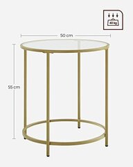 Abilaud 50x50x55cm kuldne hind ja info | Diivanilauad | kaup24.ee