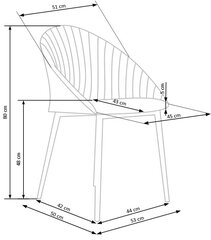 2 tooli komplekt Halmar K357, hall hind ja info | Söögitoolid, baaritoolid | kaup24.ee