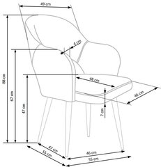 2 tooli komplekt Halmar K364, roheline hind ja info | Söögitoolid, baaritoolid | kaup24.ee