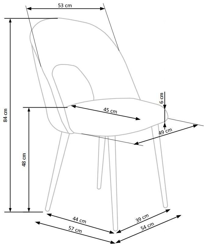 4 tooli komplekt Halmar K384, roheline/must hind ja info | Söögitoolid, baaritoolid | kaup24.ee