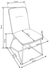 4 tooli komplekt Halmar K390, kreem/hall hind ja info | Söögilaua toolid, köögitoolid | kaup24.ee