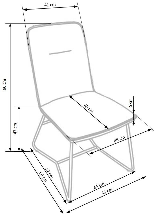 4 tooli komplekt Halmar K390, kreem/hall hind ja info | Söögitoolid, baaritoolid | kaup24.ee