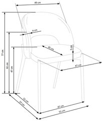 2 tooli komplekt Halmar K373, hall hind ja info | Söögitoolid, baaritoolid | kaup24.ee