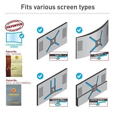 TV kinnitus Barkan BM464 13"-90" 4 hingega hind ja info | Teleri seinakinnitused ja hoidjad | kaup24.ee