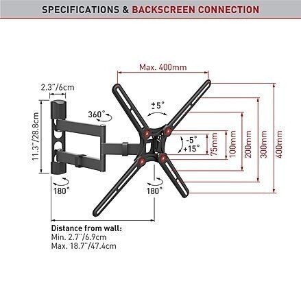 Teleri seinakinnitus BARKAN BM343 13"-65" hind ja info | Teleri seinakinnitused ja hoidjad | kaup24.ee