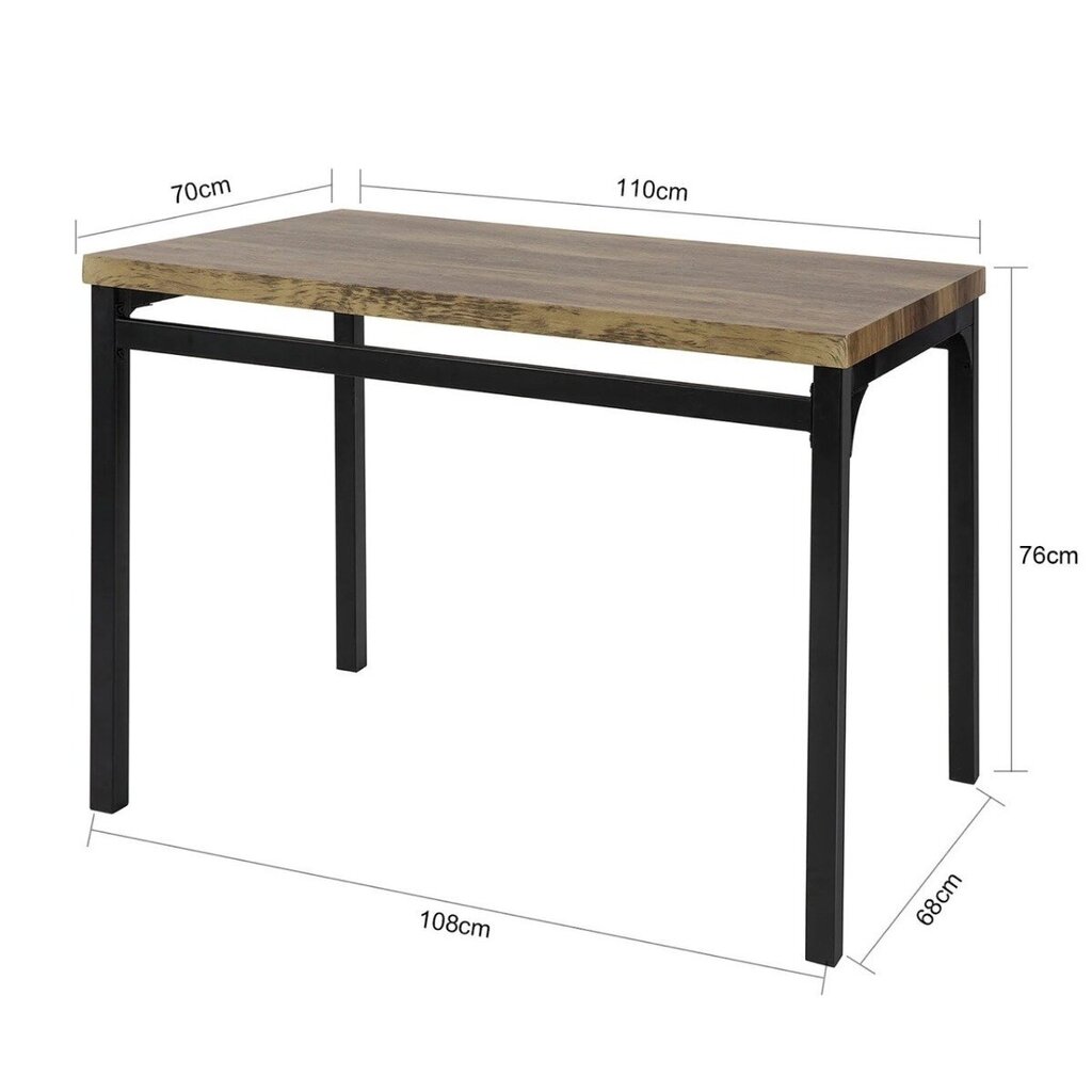 Söögilaua komplekt laud+ 4 tooli pruun hind ja info | Köögi- ja söögilauad | kaup24.ee