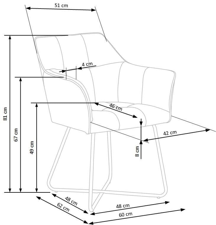 2 tooli komplekt Halmar K377, kreem цена и информация | Söögitoolid, baaritoolid | kaup24.ee