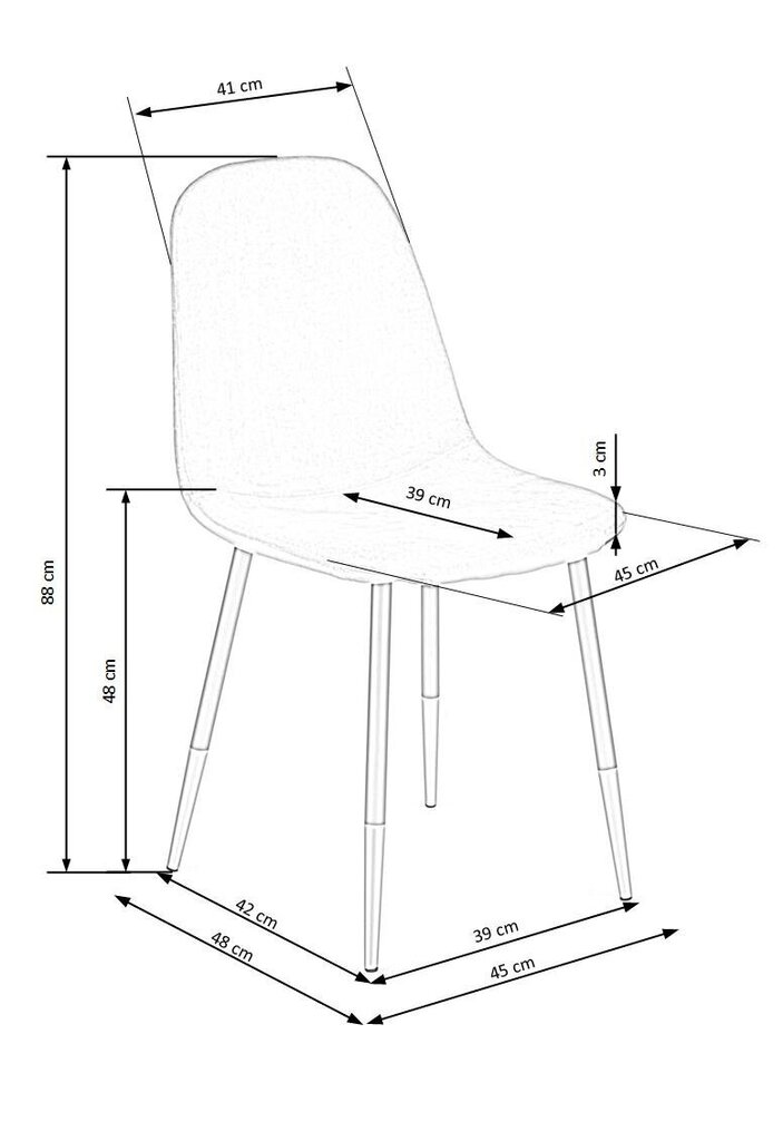 4 tooli komplekt Halmar K379, hall цена и информация | Söögitoolid, baaritoolid | kaup24.ee
