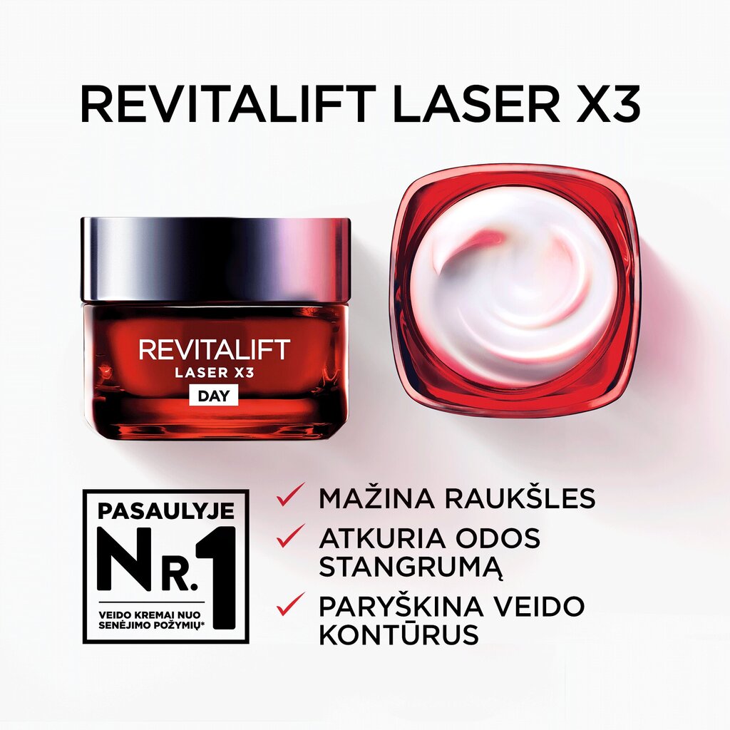 Päevane näokreem L'Oreal Paris Revitalift Laser X3, 50 ml цена и информация | Näokreemid | kaup24.ee