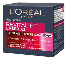 Päevane näokreem L'Oreal Paris Revitalift Laser X3, 50 ml цена и информация | Кремы для лица | kaup24.ee