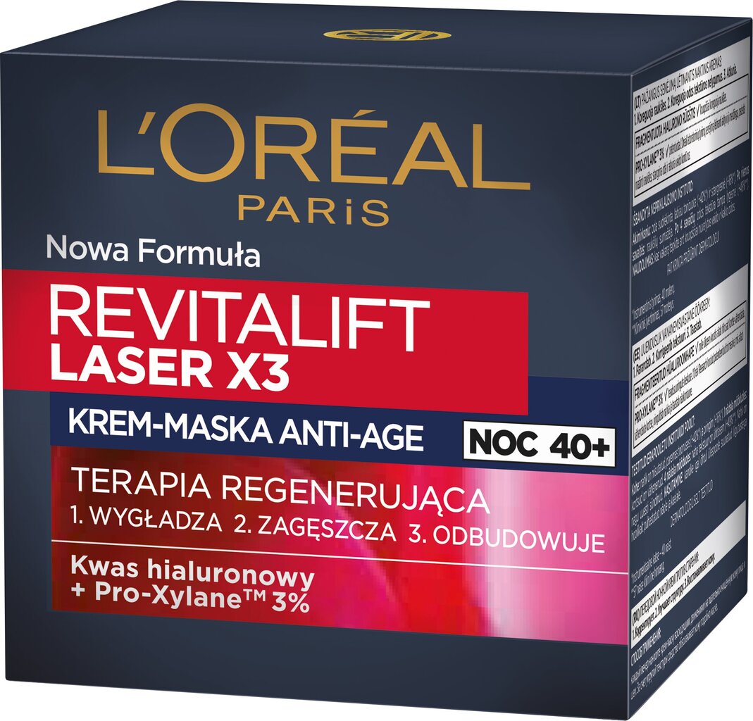 Öökreem küpsele nahale L'Oreal Paris Revitalift Laser x3 Night, 50 ml цена и информация | Näokreemid | kaup24.ee