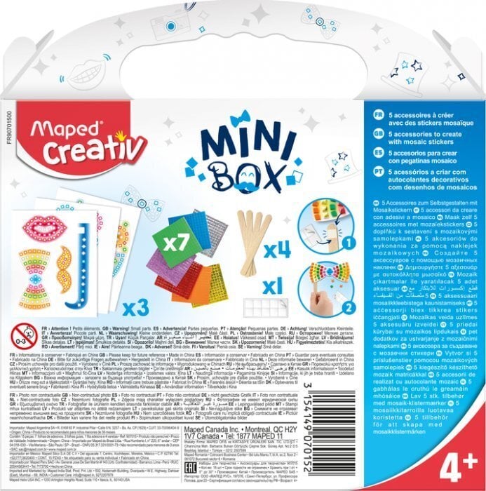 Mosaiikkleebiste komplekt Maped Creativ Mini Box цена и информация | Arendavad mänguasjad | kaup24.ee