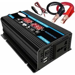 4000w inverter 12v - 220v/110v LED auto toiteallikas inverter trafo laadija adapter topelt USB pingetrafo modifitseeritud siinuslaine 12V-220... hind ja info | Kaablid ja juhtmed | kaup24.ee