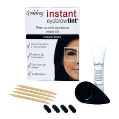 Набор для окрашивания бровей GODEFROY INSTANT EYEBROW TINT, Black цена и информация | Карандаши, краска для бровей | kaup24.ee