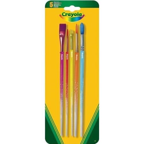 Pintslid Crayola, 5 tk. hind ja info | Kunstitarbed, voolimise tarvikud | kaup24.ee