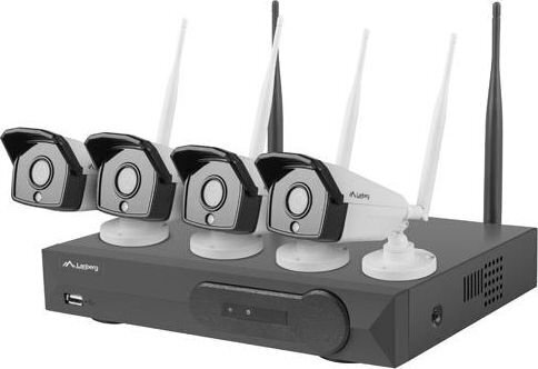 Videovalvesüsteemi komplekt LANBERG 4 kanaliga WIFI NVR + 4 2MP IP kaamerat hind ja info | Valvekaamerad | kaup24.ee