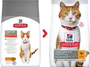 Kuivtoit kassidele Hill's Science Plan Young Adult Sterilised Cat kanalihaga, 10 kg hind ja info | Kuivtoit kassidele | kaup24.ee