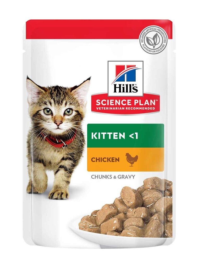 Hill's Science Plan Kitten toit kassipoegadele kanaga, 12x85g hind ja info | Konservid kassidele | kaup24.ee