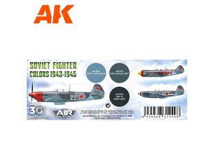 AK Interactive - 3rd generation - Aкрил набор красок Soviet Fighter Colors 1943-1945, AK11742 цена и информация | Принадлежности для рисования, лепки | kaup24.ee