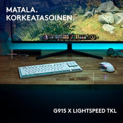 Logitechi mänguklaviatuur G915xLIGHTSPEED TKL madala profiiliga Puutetundlik valge hind ja info | Klaviatuurid | kaup24.ee