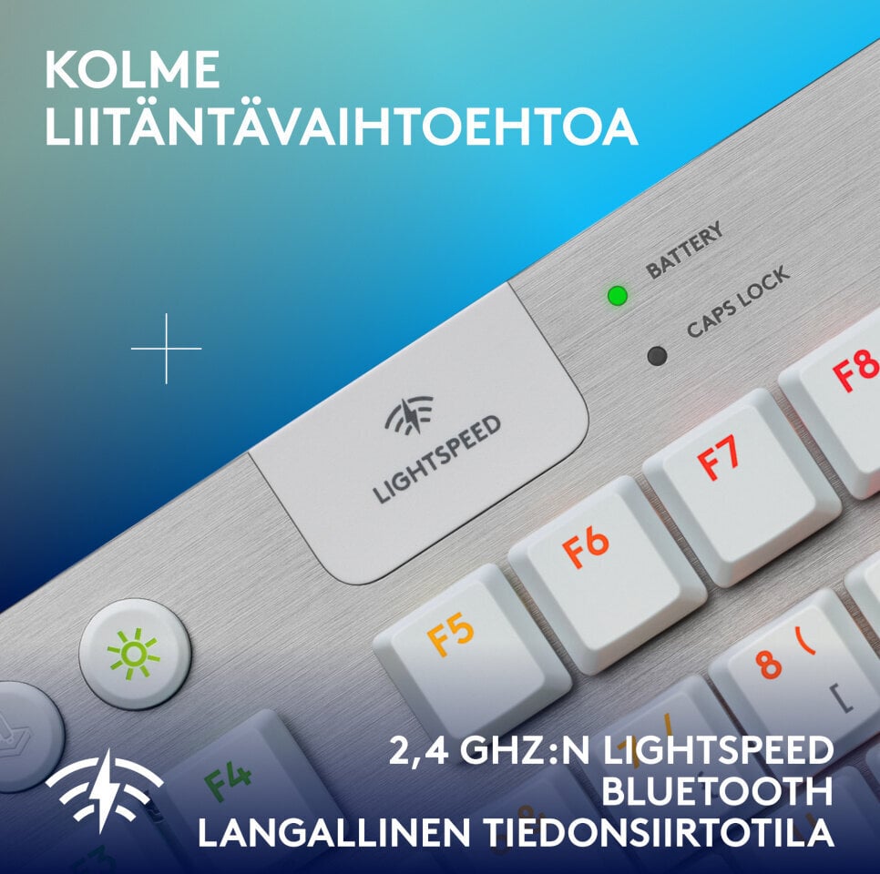 Logitechi mänguklaviatuur G915xLIGHTSPEED TKL madala profiiliga Puutetundlik valge цена и информация | Klaviatuurid | kaup24.ee