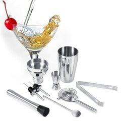 8-osaline kokteilikomplekt, baarikomplekt, šeiker 550ml - Roostevaba hõbe цена и информация | Столовые и кухонные приборы | kaup24.ee