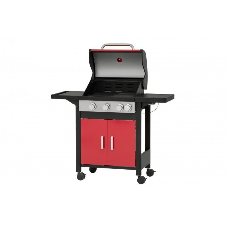 Gaasigrill Mustang Monterey 3 + 1 punane, 117,6 x 52 x 108 cm hind ja info | Grillid | kaup24.ee