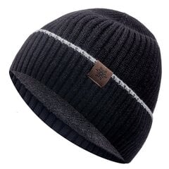 (55cm-60cm-must)Uus Unisex talvemüts Lisa fliisist soe müts Lihtne disain Stiilne Beanie Müts Meestele Naistele Õues Paks Suusa Spordi Kootud Müts hind ja info | Naiste mütsid ja peapaelad | kaup24.ee