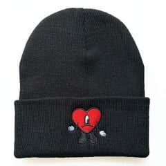 (-must)Bad Bunny 2024 Beanies naiste sügistalvine soe müts Bad Bunny tikandiga mütsid meestele Kootud kapotiga Unisex hind ja info | Naiste mütsid ja peapaelad | kaup24.ee