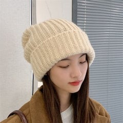 (-beež)Suur peaümbermõõt Villane müts Unisex talvine Beanie Skullies müts naistele kootud kapotiga nokamütsid Meeste soe kootud pille müts hind ja info | Naiste mütsid ja peapaelad | kaup24.ee