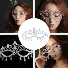 Masquerade mask Rhinestone Masquerade Pruudi kristallist rhinestone maski silm Halloweeni peoks Maskeraadi balli peokostüüm hind ja info | Karnevali kostüümid | kaup24.ee