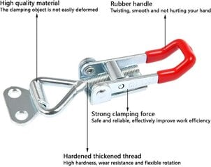 Lülitusriivid, 12 tk metallist lülitusklamber, 100 kg/220 naela, reguleeritav lülitusklamber, raske käsitööriista hoidmise riivi nupp lülitusriiv hind ja info | Turvasüsteemid ja 12V seadmed | kaup24.ee