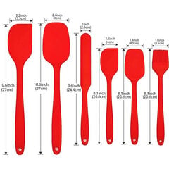 6 tk spatul din silicon, rezistente la caldura, disain fara cusaturi, rosu hind ja info | Köögitarbed | kaup24.ee