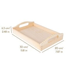 Ristkülikukujuline puidust kandik 30 x 20 x 6,3 cm Creative Deco цена и информация | Столовые и кухонные приборы | kaup24.ee