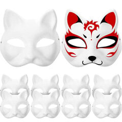 10 tk Maskid Maskid Empty Cat Mask Kaunistuseks DIY maalimask hind ja info | Karnevali kostüümid | kaup24.ee