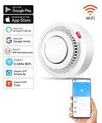 Tark suitsuandur WiFi-teavitustega telefoni, vali 85 dB цена и информация | Детекторы дыма, газа | kaup24.ee